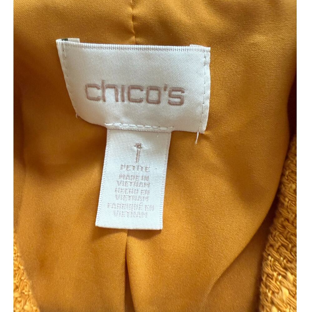 Chcio's Women's Jacket, Mustard Yellow Gold/Bronze Buttons, Size 1 Petite (8P) - Picture 4 of 6